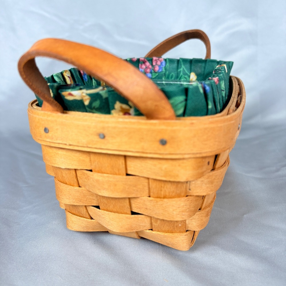 Longaberger 1996 Horizon of Hope Basket Green Floral Liner Plastic Protector - Picture 5 of 10